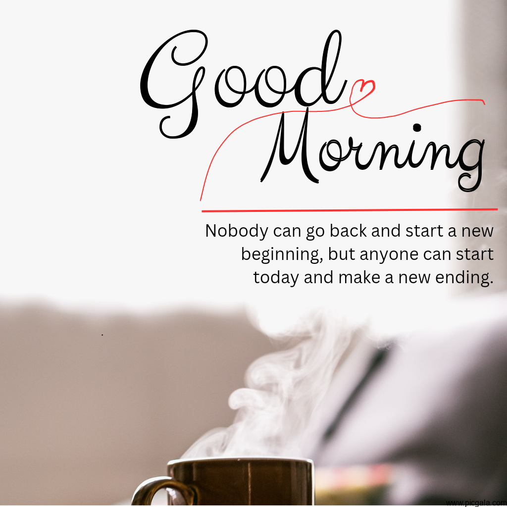 A cup of tea or coffee with smoke and a quote or quotation. Good morning images