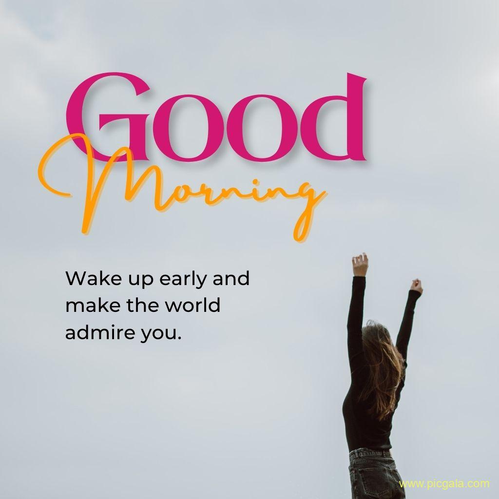 A girl waking up. quote or quotation. Good morning images